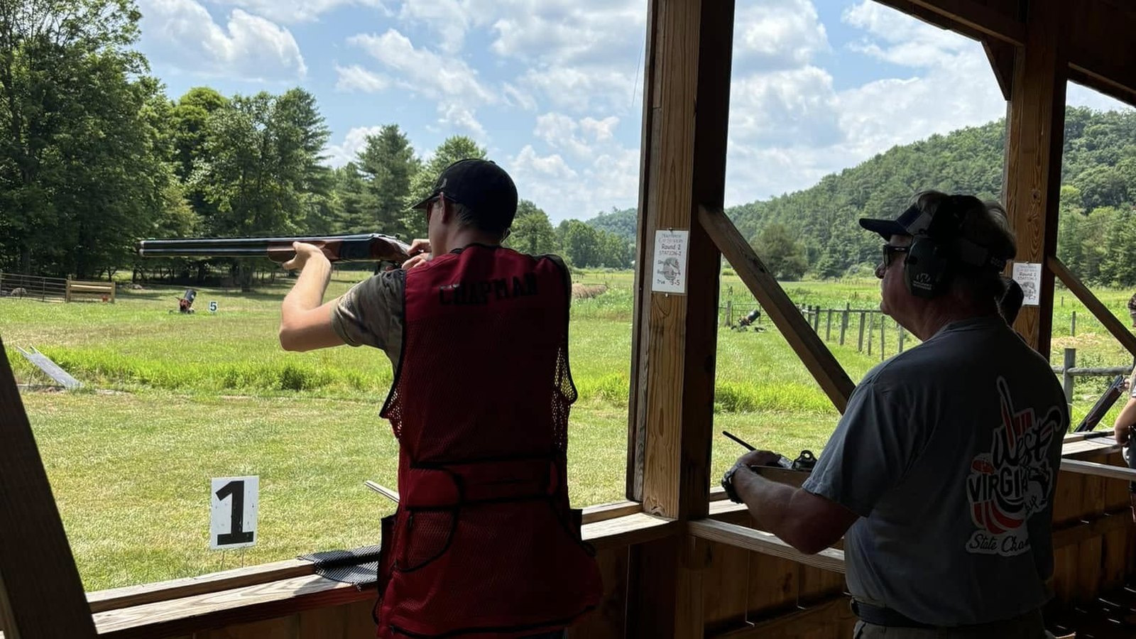 Young shooters and adults from the Mountaineer Clay Crushers at the Greenbrier Sporting Club